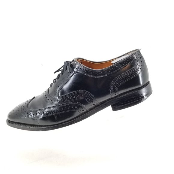 Allen Edmonds McAllister Black Leather Dress Shoes 6215 Sz 8 E Wingtip - Picture 4 of 8